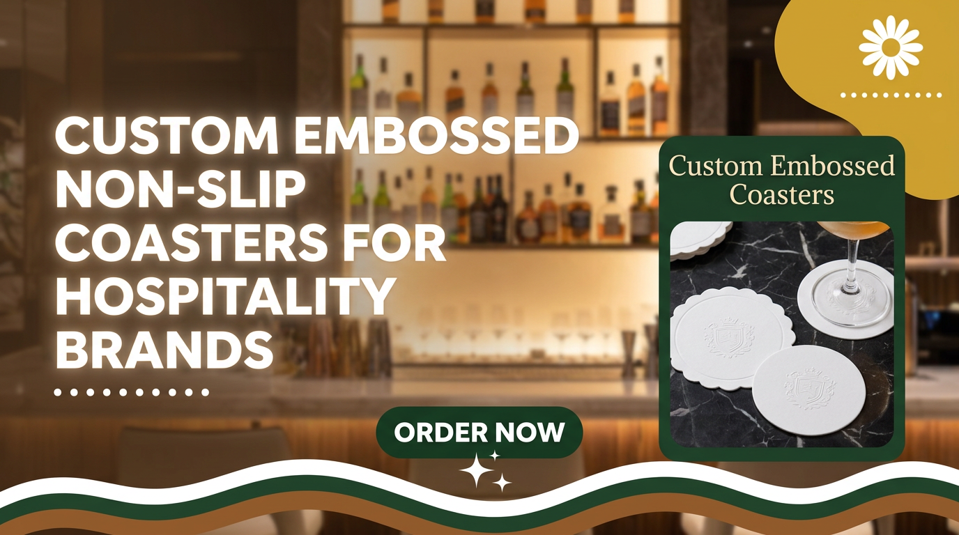 Custom Embossed Non-Slip Coasters For Hospitality Brands