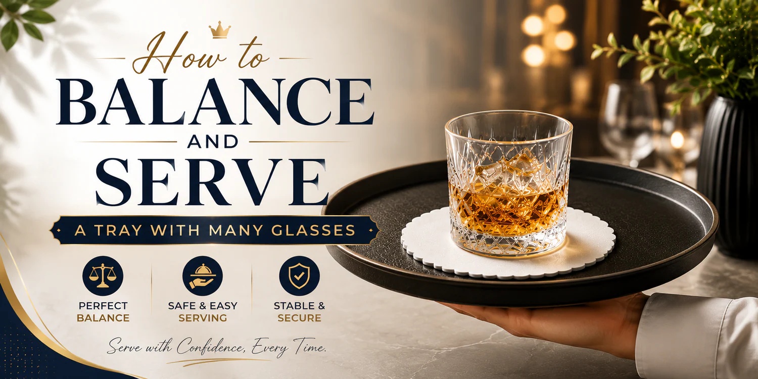 How To Balance And Serve A Tray With Many Glasses